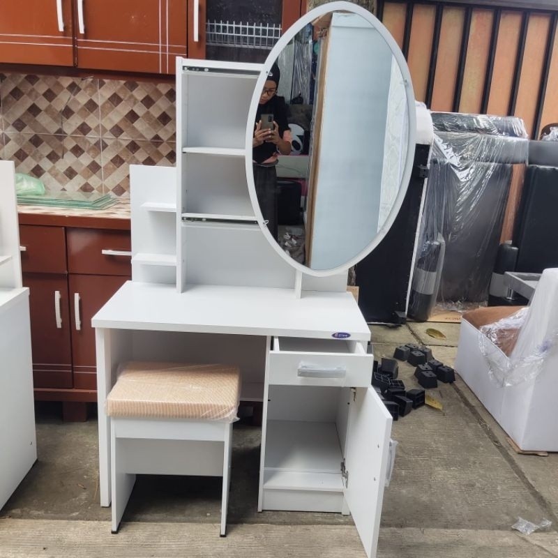 (COD) Meja Rias Minimalis Meja Rias Olympic Meja Rias Sliding Putih Meja Termurah