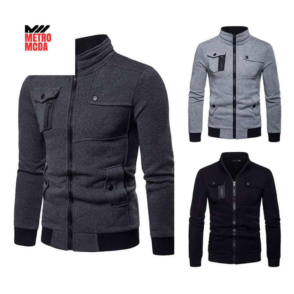 Metromoda Brook Jaket Pria Keren Terbaru Kekinian Bahan Rajut Tebal Berkualitas Lembut dan Hangat