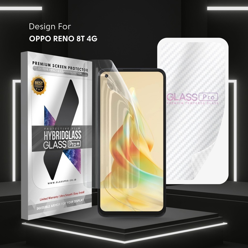 Hybrid Glass For Oppo Reno 8T 4G - Full Cover Anti Gores Hydrogel Premium Screen Protector Glass Pro