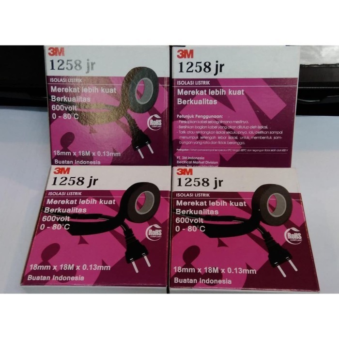 

Gtls 3M Isolasi Listrik 1258 JR ORIGINAL ISolasi Kabel Hitam 3M 1258JR
