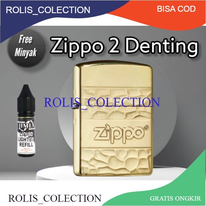 ROLIS NEW... KOREK API MINYAK ZIPPO PREMIUM TULISAN ZIPPO 2 DENTING