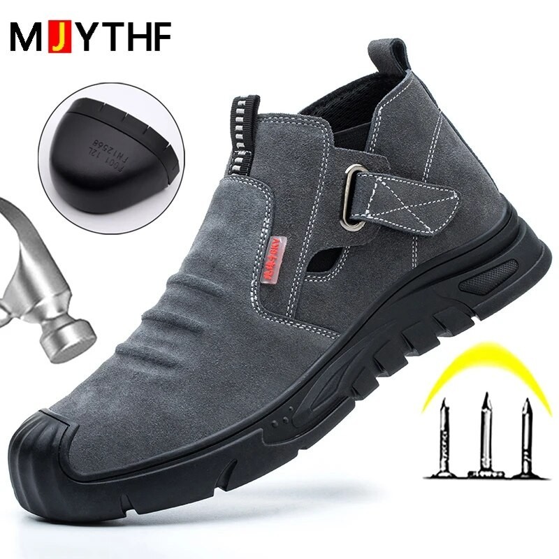 2023 NEW Protective Shoes Work Boots Safety Steel Toe Shoes Men Security Boots Puncture-Proof Indest