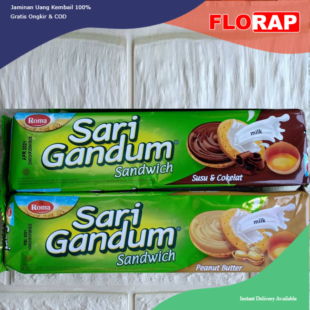 

Roma Sari Gandum Sandwich 108gr - Biscuit Gandum