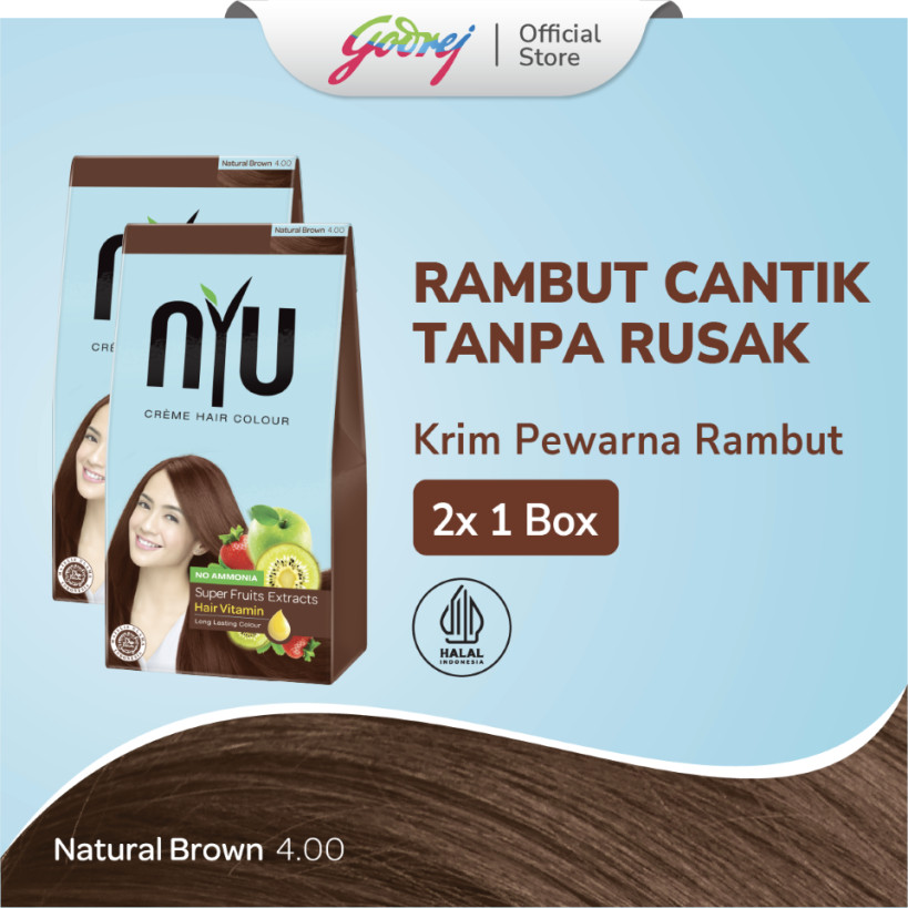 NYU Creme Hair Colour Natural Brown x2 - Pewarna Rambut