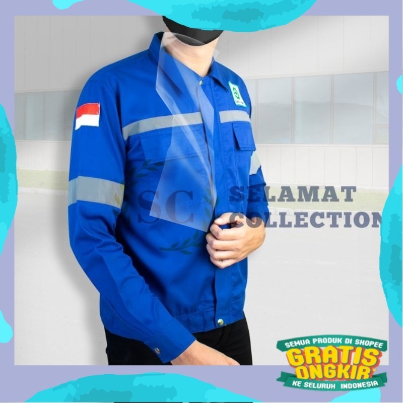 Baju safety , semi jaket seragam proyek wearpack lengan panjang/ Prambowo