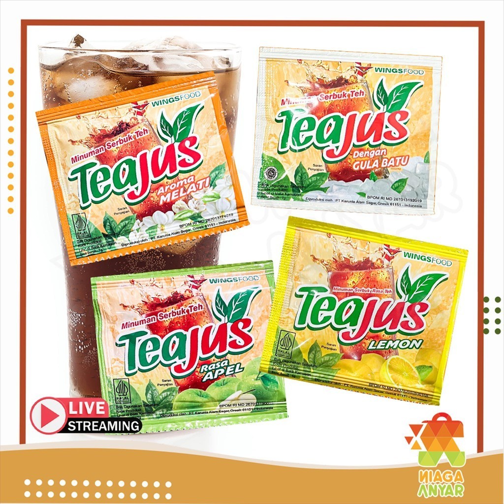 

NA TEAJUS Minuman Serbuk Teh Sachet Satuan / Tea Jus Bubuk Instan Saset 1 Pcs / Instant Powder Drink