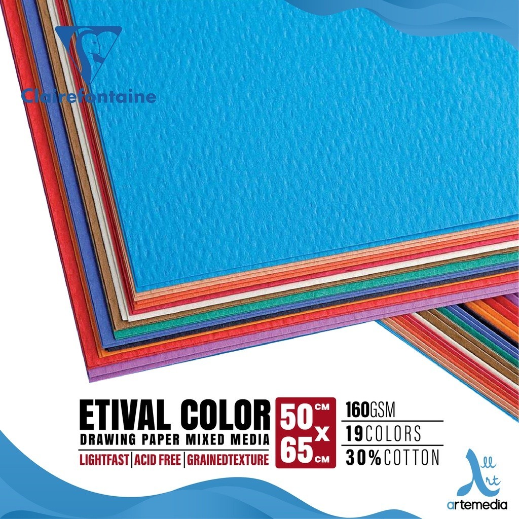 

Clairefontaine Etival Color Drawing Paper Mixed Media Kertas Warna