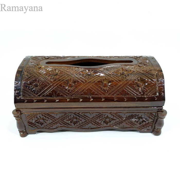 

Kotak Tempat Wadah Tisu Kayu Jati Asli Ukir Ukiran Pahatan Antik Unik Murah