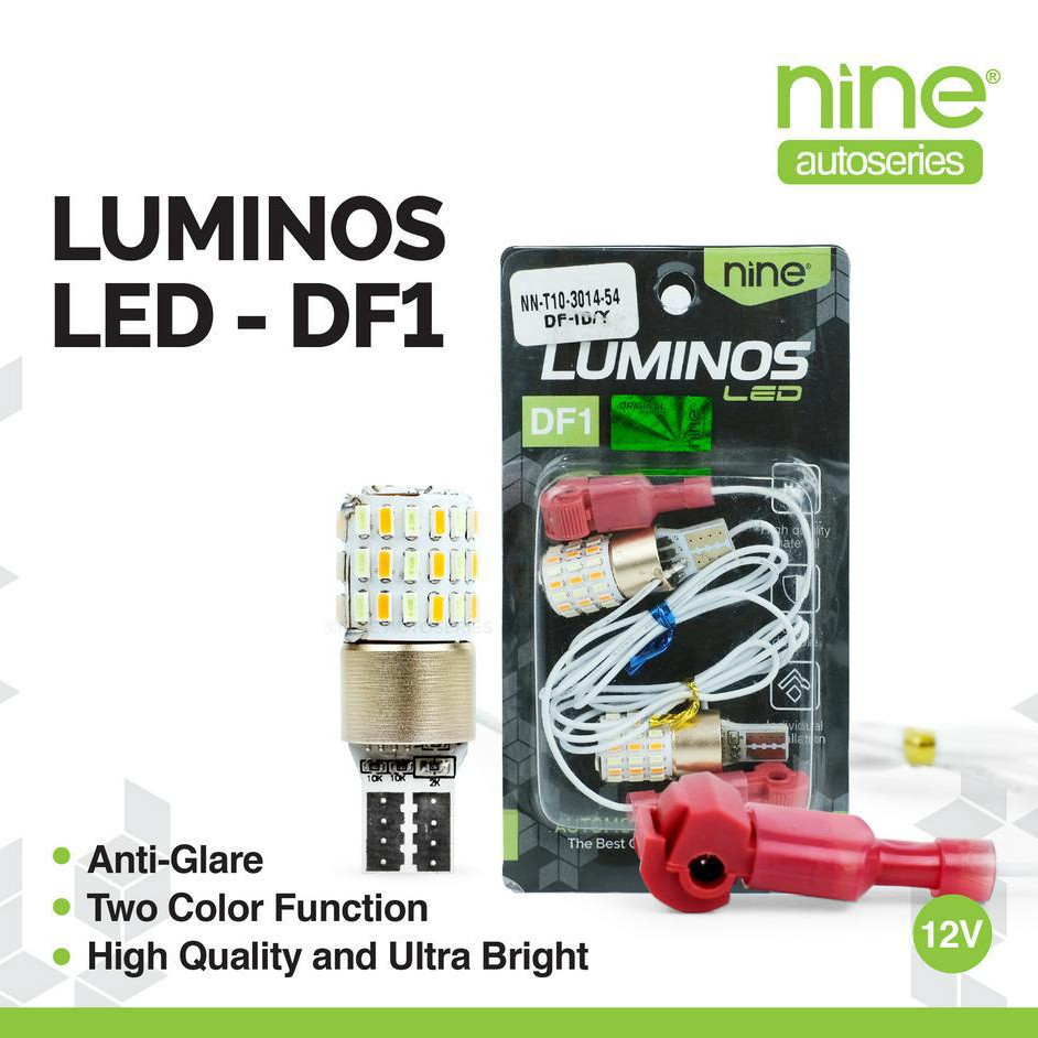 LAMPU LED T10 SENJA DAN SEIN MOTOR LUMINOS T10-3014-54 TITIK MATA sen senja luminos