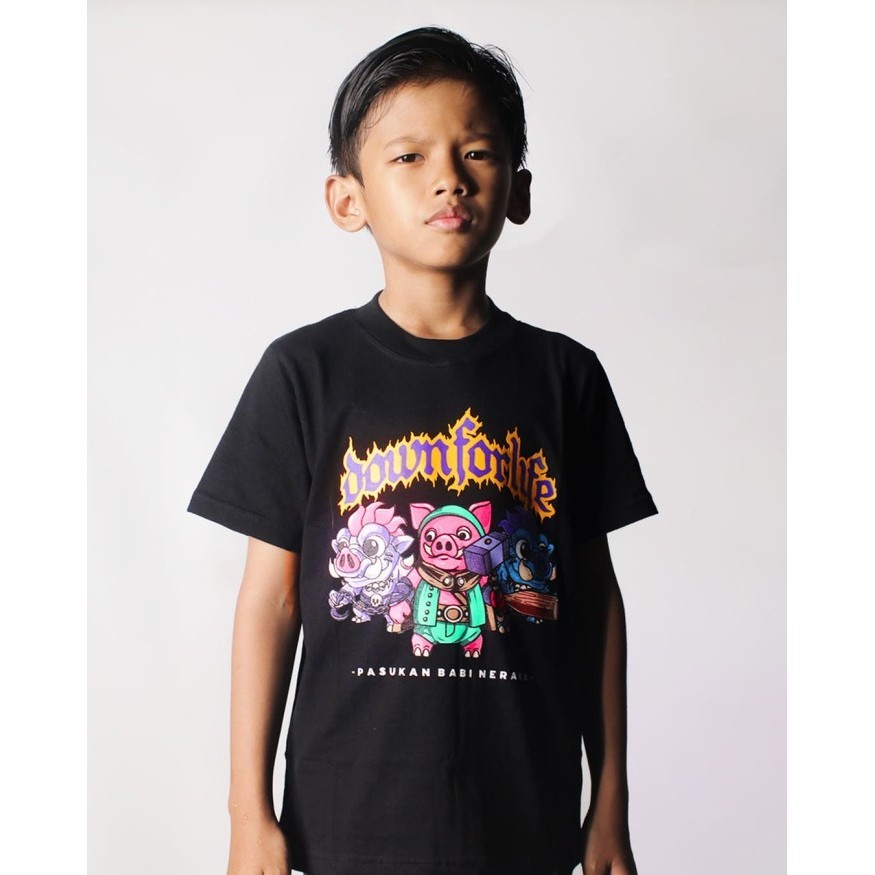 Official Merchandise Down For Life - Pasukan Babi Neraka Hitam - Int:XXL