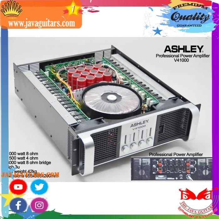 Power Ampli Amplifier Ashley V41000 V 41000 untuk 4biji Subwoofer 18
