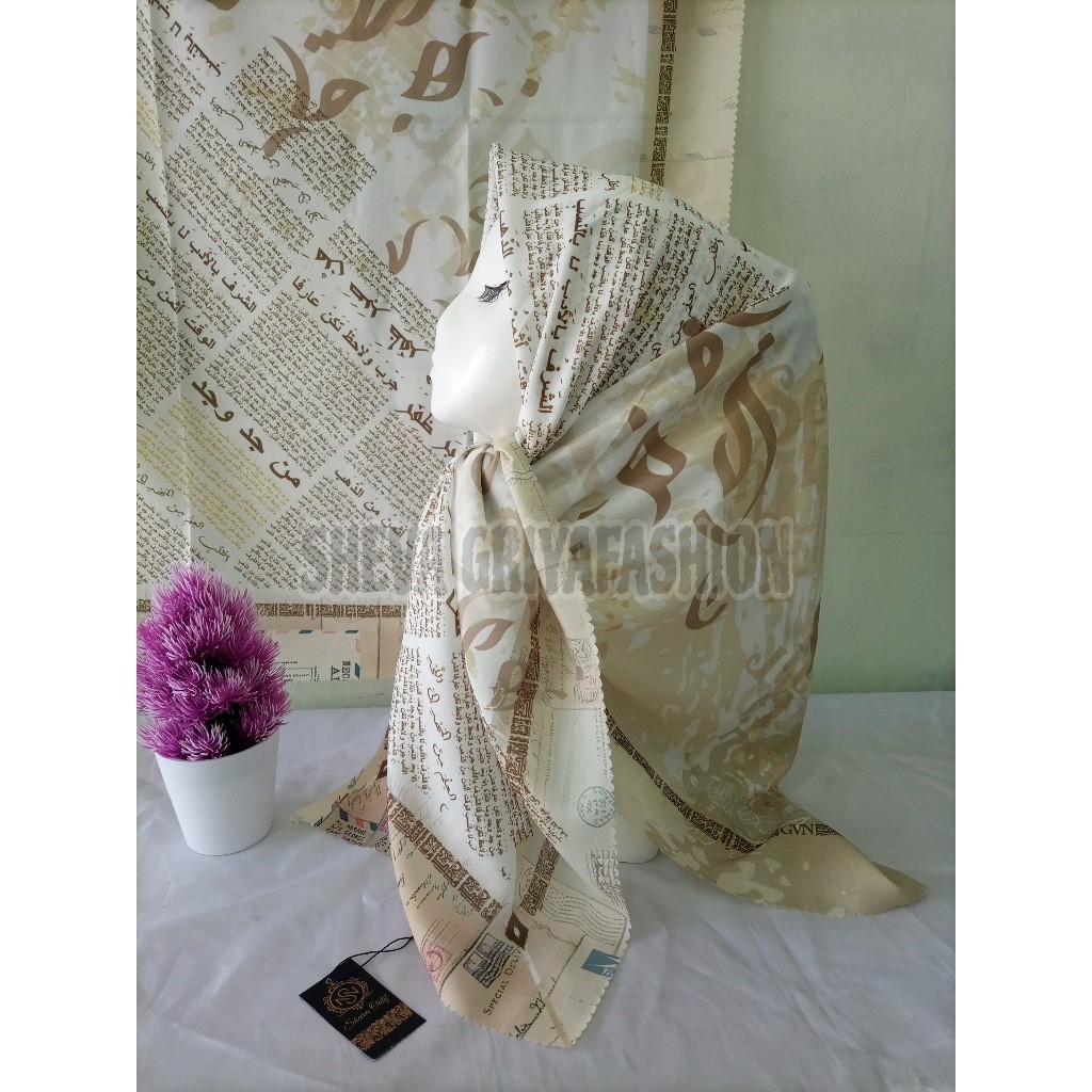 VOAL SANTRI MOTIF ARAB PEGON JILBAB MUSLIM SQUARE STANDAR KERUDUNG SANTRIWATI