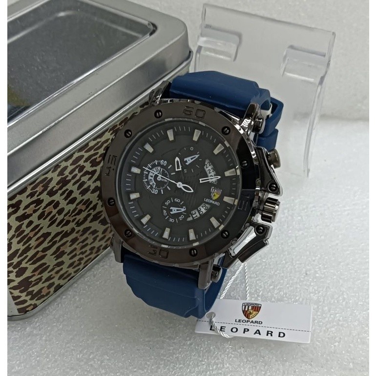 Jam Tangan Pria Rubber Anti Air Leopard
