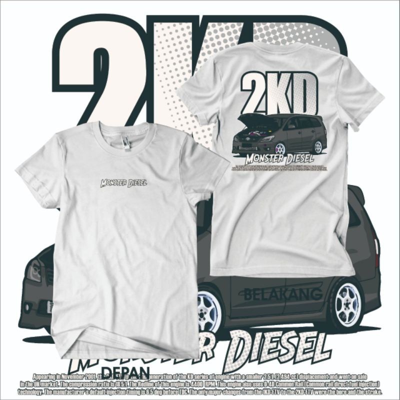 Kaos Innova 2KD Innova Reborn Cumi Darat 2KD Powered Monster Diesel Kaos Mobil diesel Otomotif