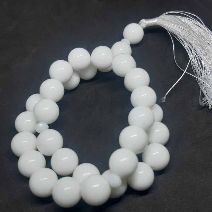 Tasbih giok putih 12mm 33butir natural