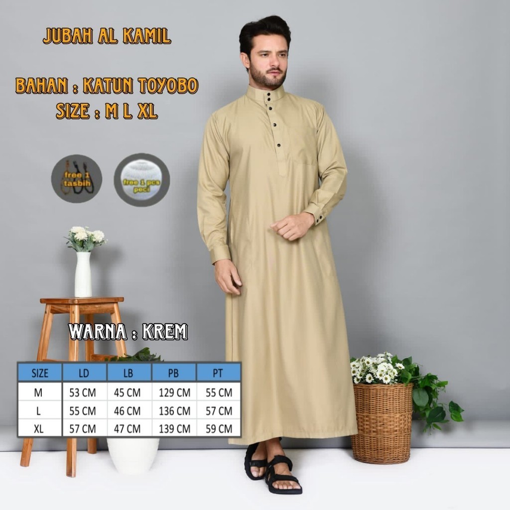 Gamis Pria Dewasa Kancing Import Jubah Motif Harmain Series