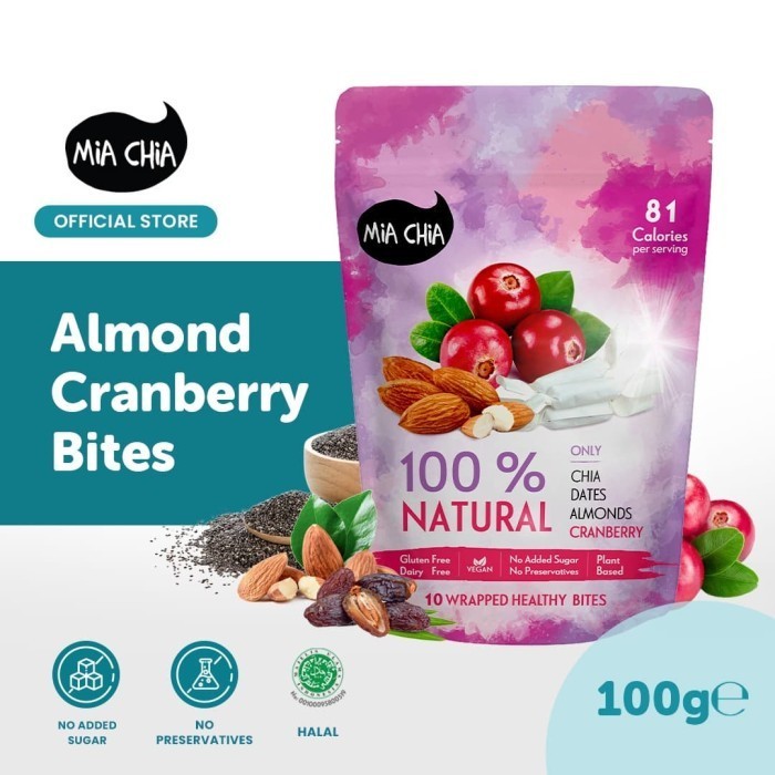 

New Healthy Snack Mia Chia Almond Cranberry Bites