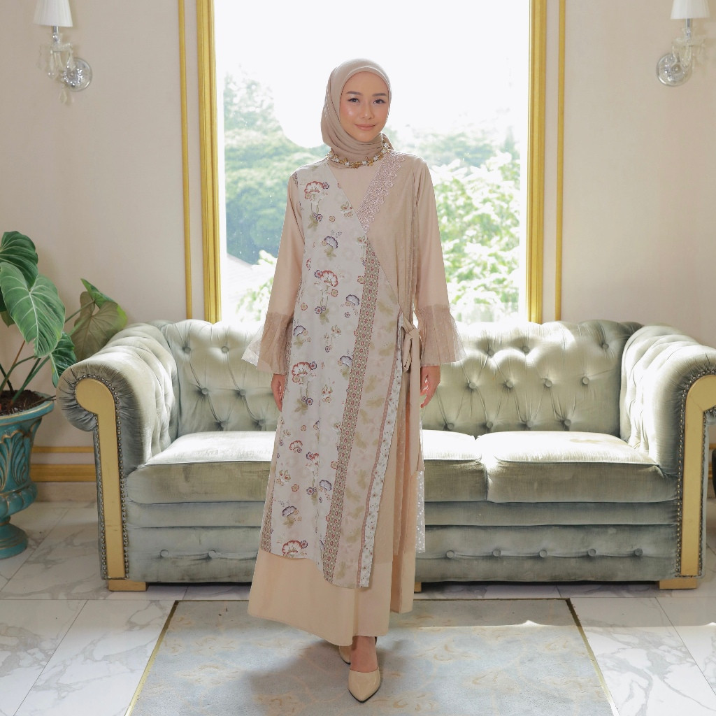 Dya_id - Arisha Cream Raya Dress Wanita Arunika Series