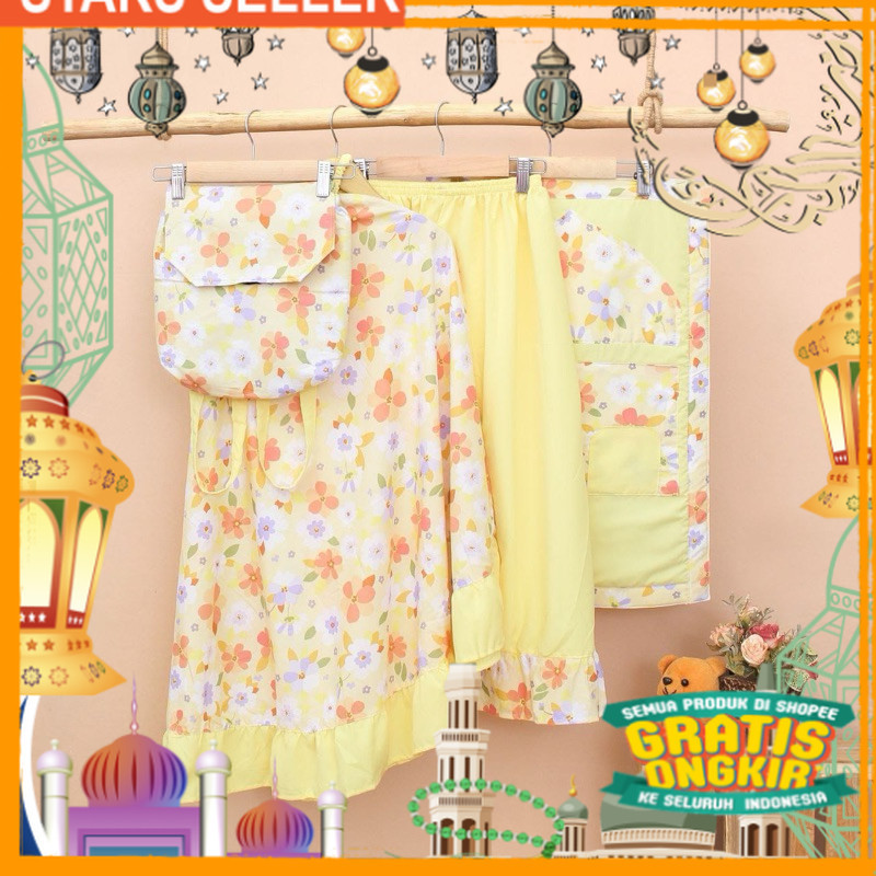 AMEENA PRAYER SET MUKENA ANAK 3IN1 4-6 TAHUN | Kids prayer set mukena anak katun catra mukena katun 