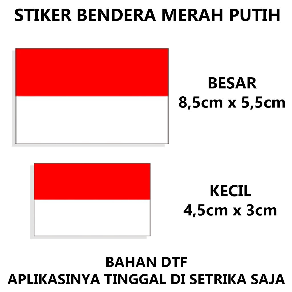 

CGN - Stiker Sticker Baju / Kaos Stiker Setrika Indonesia Stiker Sablon Bendera Indonesia Merah Putih