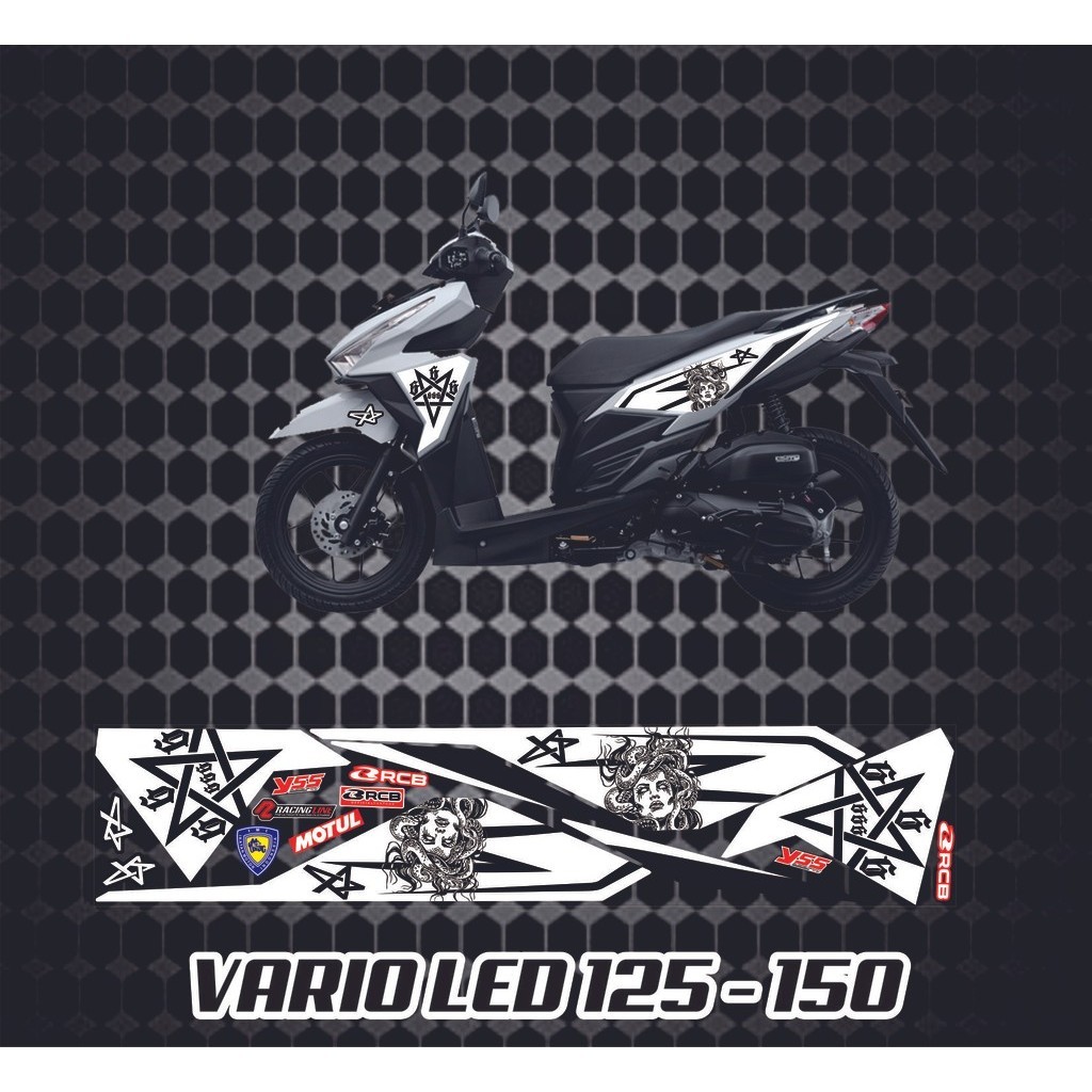 VARIASI STIKER LIS PUTH BODY  HONDA VARIO / STRIPING STIKER VARIO LED 125 - 150 VARIASI MEDUSA LIS V
