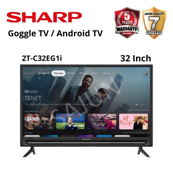 Sharp Android TV 32 Inch Digital HD 2T-C32EG1i