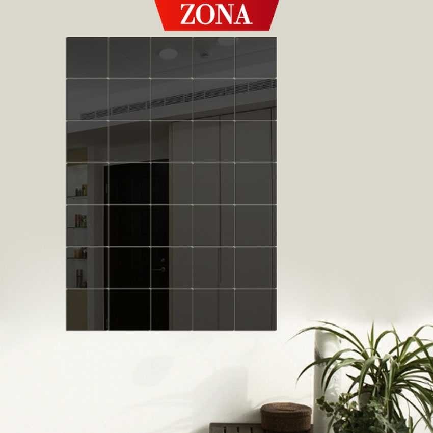 ZONA Stiker Cermin Kotak Kaca Dinding Akrilik Square Acrylic Sticker 15Cm