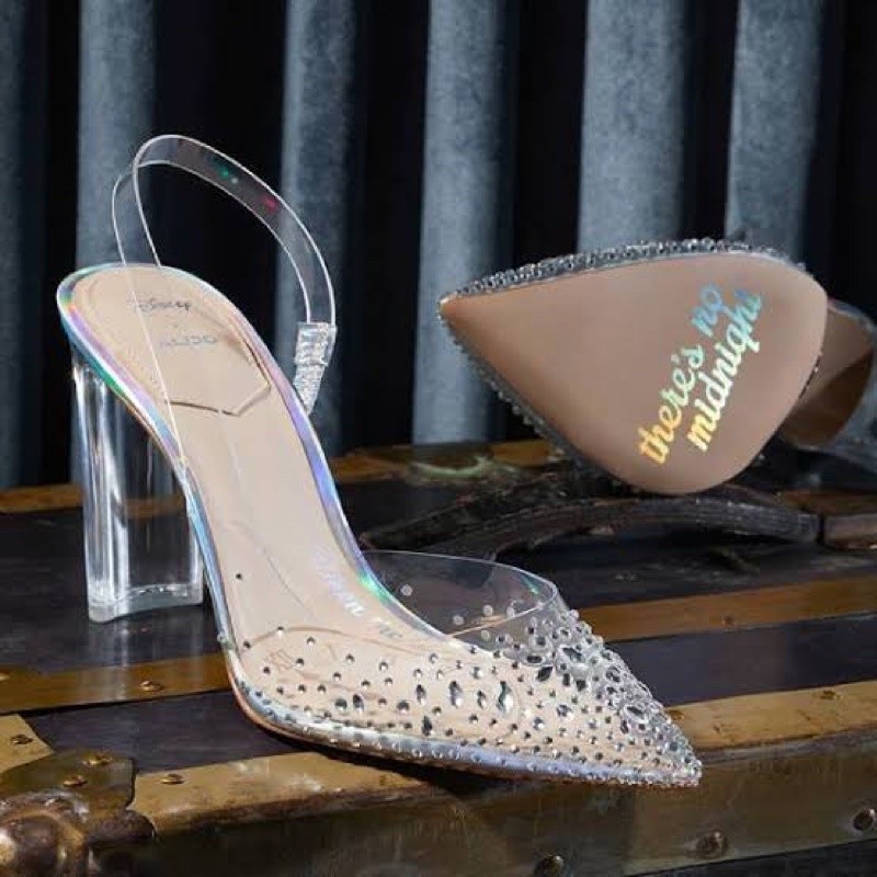 ALDO x Disney The Cinderella Shoes / Wedding Shoes Sepatu Heels Cantik Transparan (BAYAR DI TEMPAT)