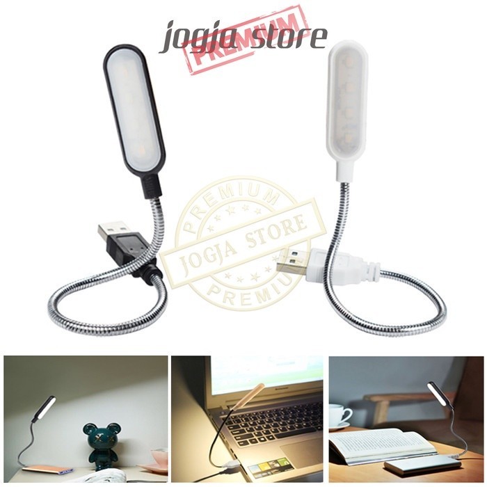Lampu Baca Mini LED USB Plug 5V Lampu Belajar Emergency Lamp Fleksibel