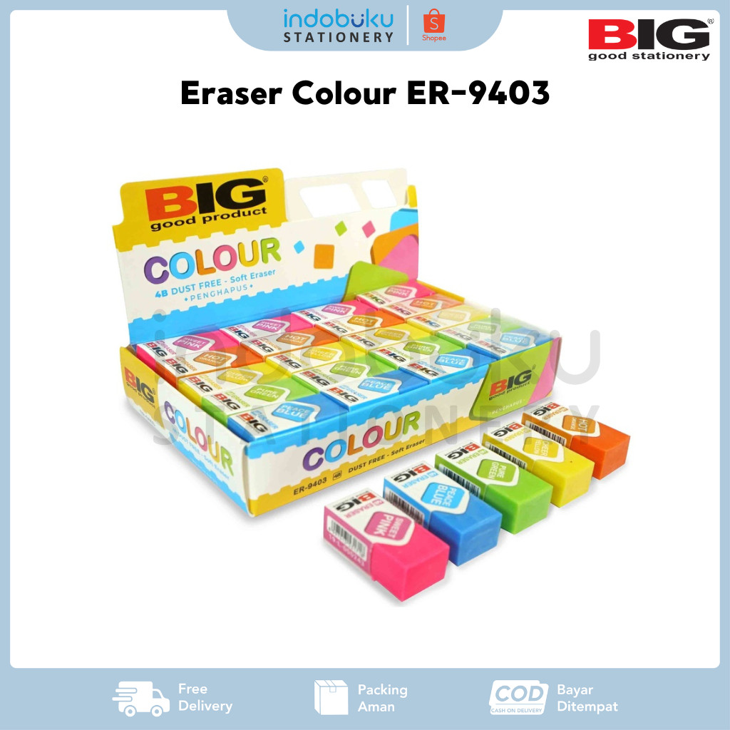 

Eraser Colour BIG ER-9403 / Penghapus Warna Warni Kecil BIG ER-9403