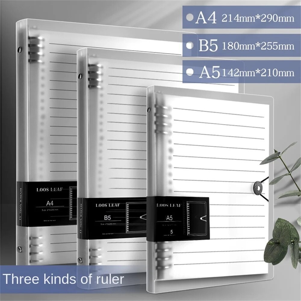 

Thick Case Binder A4a5 Thickened Tearable Detachable Notebook Binder Transparent Loose Leaf Office Supplies Diary Black