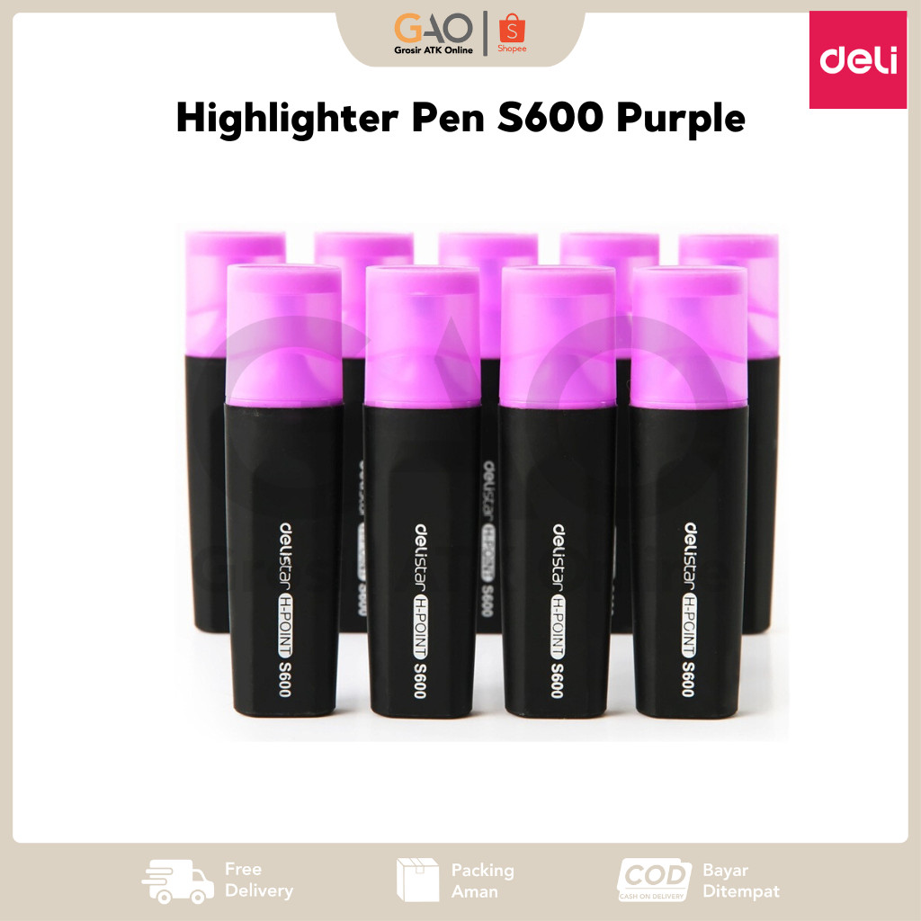 

Highlighter Pen Deli H-Point Ungu S600 Purple
