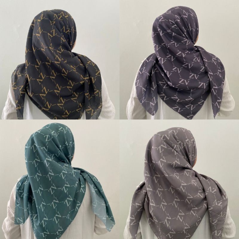 Terlaris|| Hijab Voal Motif Baniescoopp Kw// Terlaris Denay Laser Cut Motif Bunga Segi Empat Premium