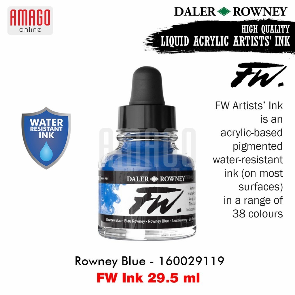 

Cat Akrilik - DALER-ROWNEY - FW Ink 29.5 ml - Acrylic Artists Ink - Rowney Blue - 160029119