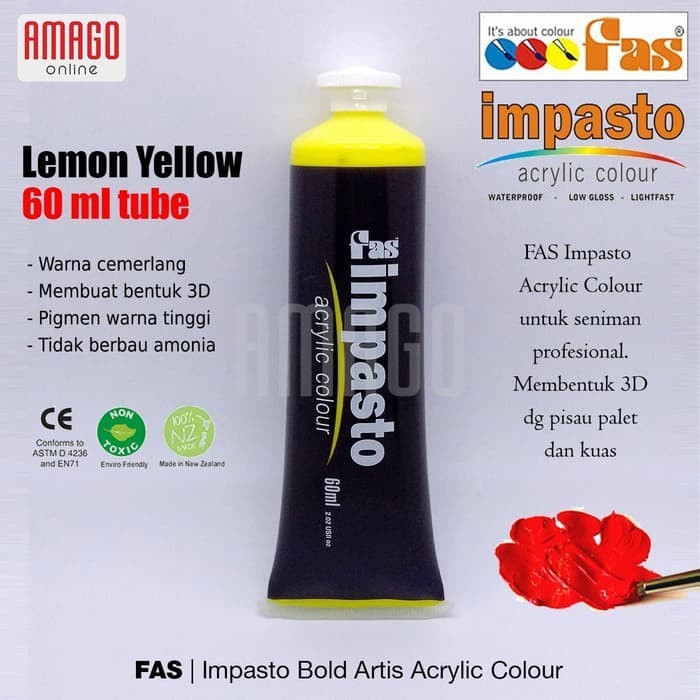 

Cat Akrilik Lukis FAS Impasto Acrylic Professional Paint - 60 ml - Lemon Yellow