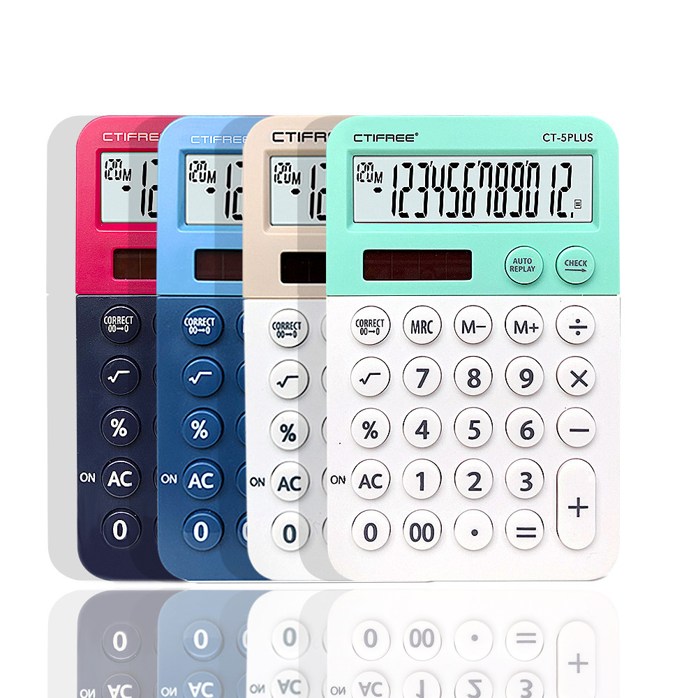 

Kalkulator 12 Digit Kartun Elektronik Kalkulator China Warna-warni Tenaga Surya Kecil Lcd Saku Biru Merah Muda dengan Kalkulator
