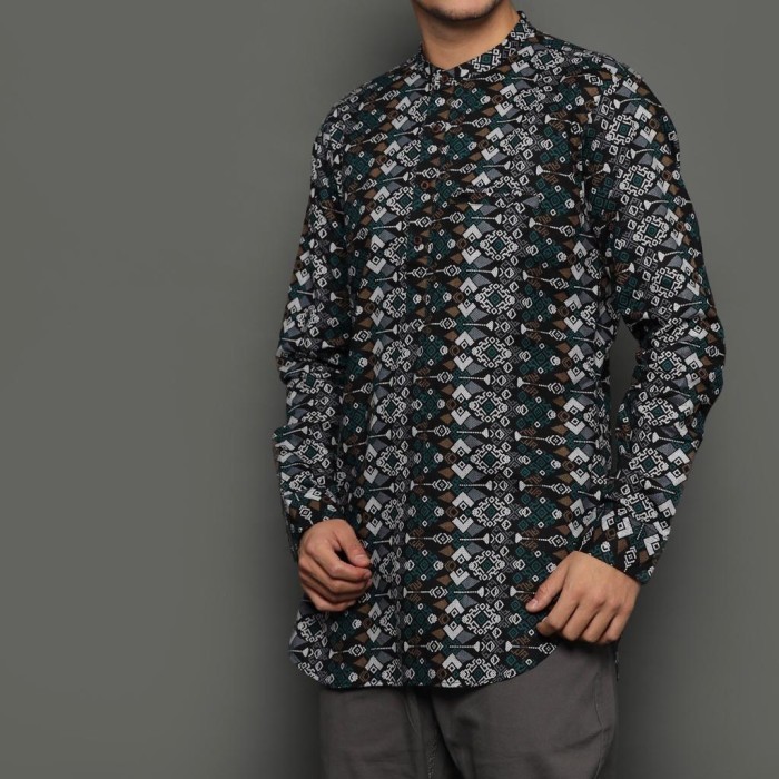 promosi toko kemeja batik kurta batik baju batik pria lengan panjang - ASQ09, S