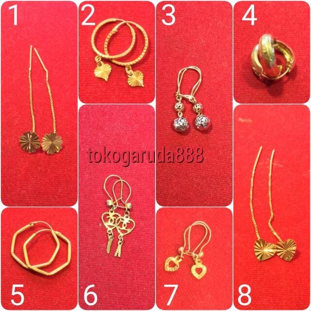 Anting anak dan dewasa e asli  700 70 22 0.5 0,5 setengah g gr gram g ubs panjang tali bulat