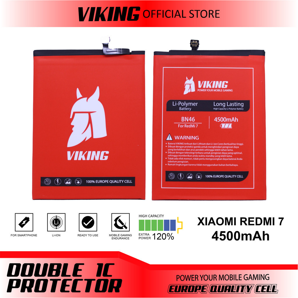 VIKING Baterai Redmi 7 - Note 8 - Note 6 BN46 Double Power