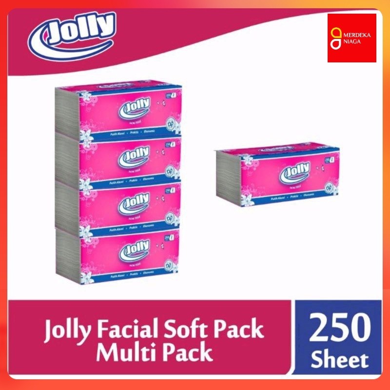4 PCS TISU JOLLY 250 SHEET / TISU MURAH / Tissue Jolly 250s 2ply 4pcs / Jolly Facial Tissue 4 pcs 25