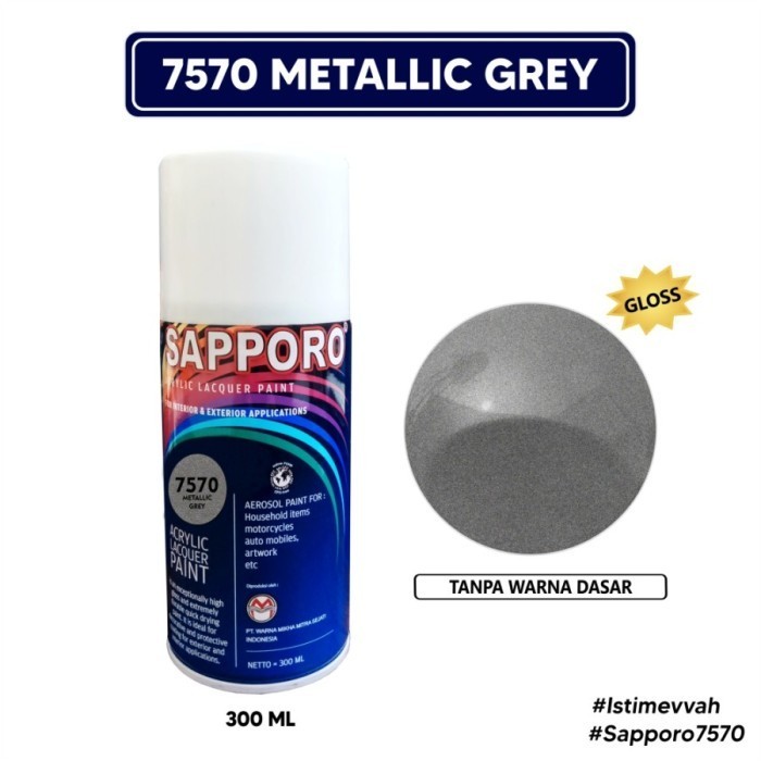 

Sapporo 7570 Metallic Grey Cat Kaleng Semprot Aerosol paint Original