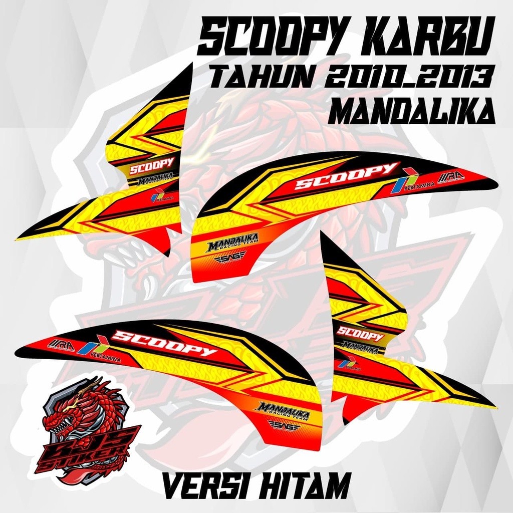 striping scoopy karbu - striping sticker stiker polet lis list variasi scoopy karbu 2010-2013 mandal