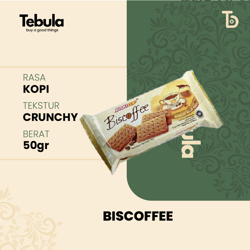 

[ TEBULA ] - BISKITOP BISCOFFE 50g Biskuit Kue Kering Anak Dewasa Enak Renyah Biscuit Rasa Kopi Manis