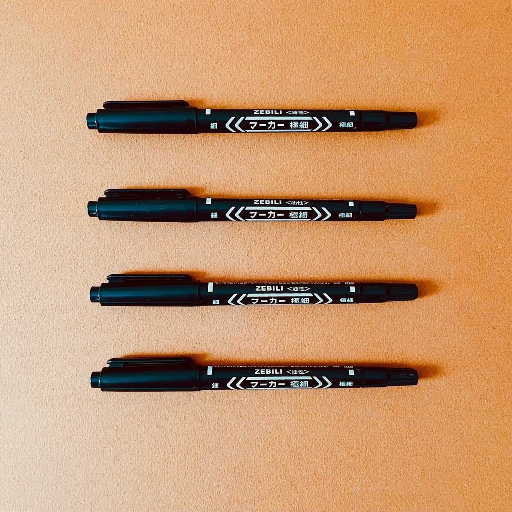 

‼️OBRAL BISA COD INSTANT‼️ZEBILI Pena Spidol Permanen Dual Head Marker Waterproof 0.5 1mm 10PCS - MO-120-MC‼️COD‼️