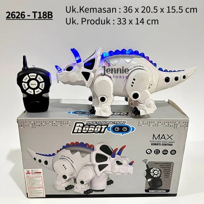 ( Jenniestoree ) Mainan RC Robot Dino Inteligen Sound And Light 2626-T18B RC Dinosaurus