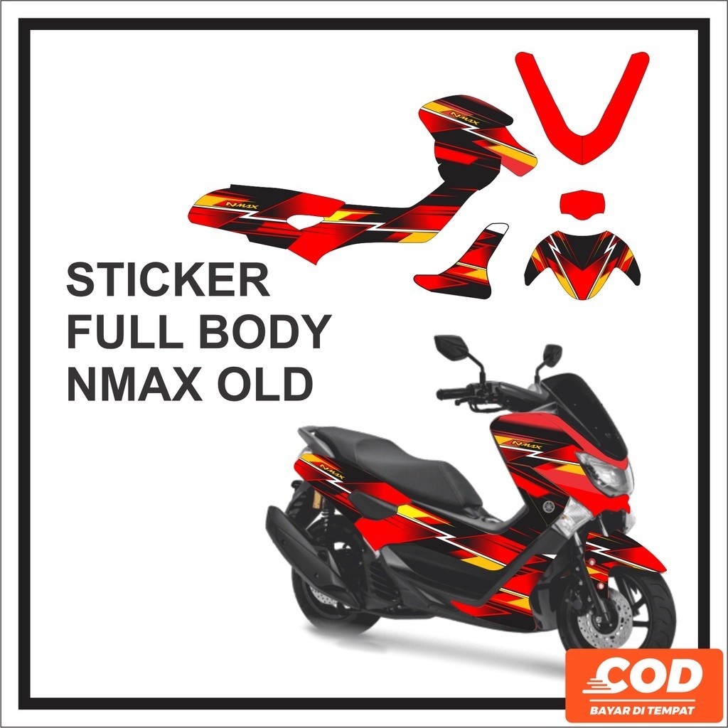 Stiker Decal  YAMAHA NMAX OLD Full Body Sticker NMAX Lama Warna Merah Kuning Keren