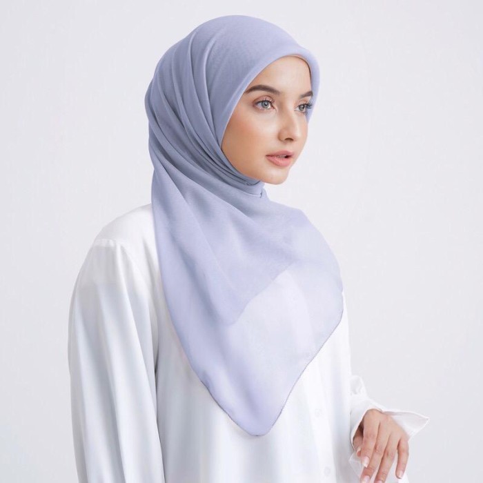 Hijab Segiempat Paris Japan   Jilbab Plain Square  - Ash brown