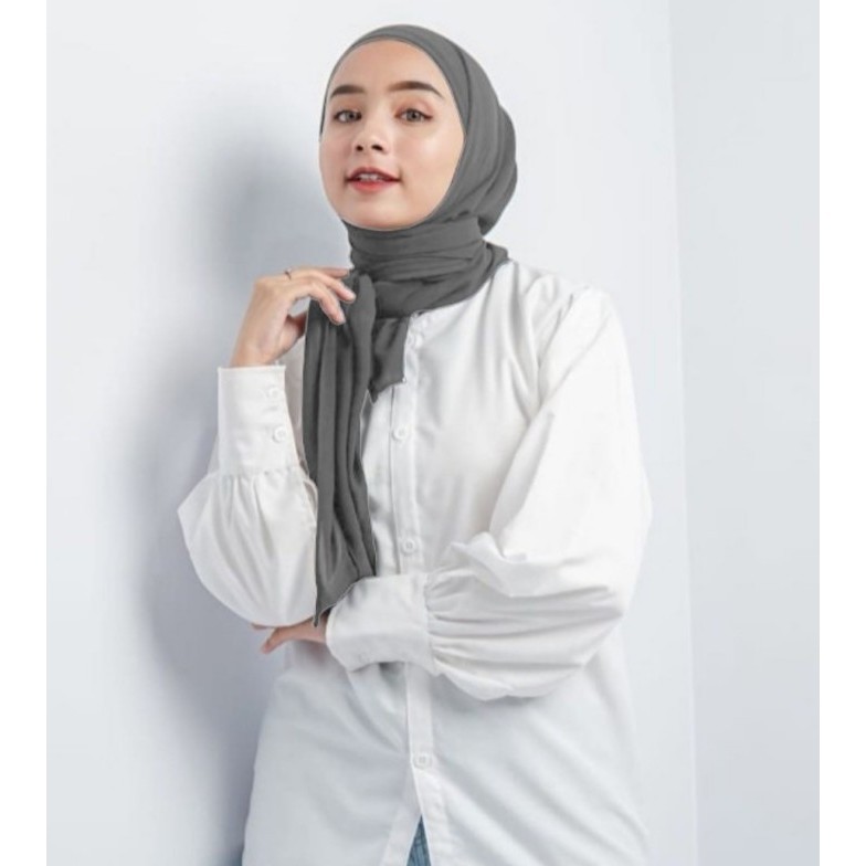Segiempat Inner Jilbab Instan Segitiga Instan Inner 2 layer Ceruty - Abu Muda