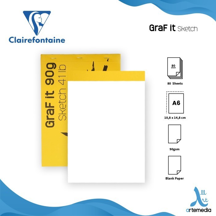 

Buku Sketsa Clairefontaine A6 Graf It White Sketch Pad - RED