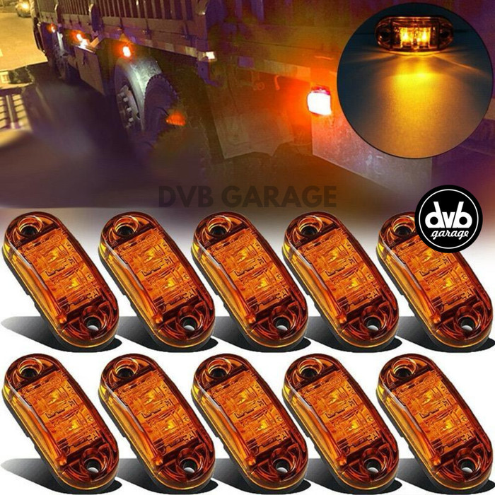 2 pcs Lampu LED Samping 12-30V Warning Side Light Marker Truk Bus - Putih